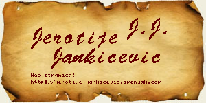 Jerotije Jankićević vizit kartica